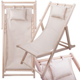 Leżak drewniany leżaki plażowy składany ogrodowy poduszka fotel na plażę