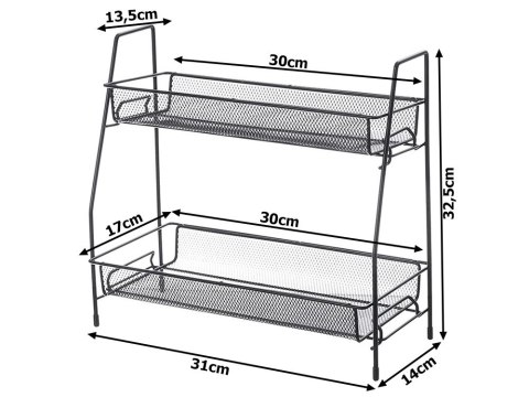 Półka kuchenna organizer kuchenny stojący dwupoziomowy loft na przyprawy Półka kuchenna organizer kuchenny stojący dwupoziomowy loft na przyprawy