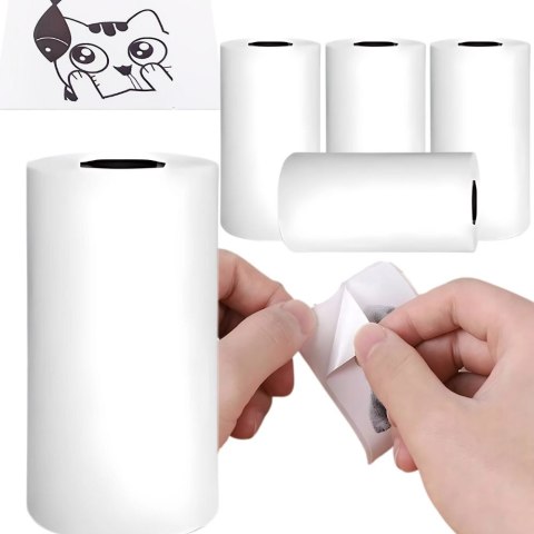 5szt papier termiczny wkład do mini drukarki termicznej drukuś 55mm 5 rolek 5szt papier termiczny wkład do mini drukarki termicznej drukuś 55mm 5 rolek