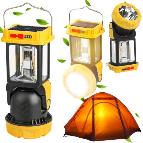Lampa solarna kempingowa led z uchwytem do wieszania na biwak 5 trybów Lampa solarna kempingowa led z uchwytem do wieszania na biwak 5 trybów