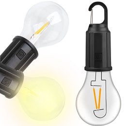 Lampka turystyczna pod namiot led żarówka biwakowa uchwyt wisząca 3 tryby