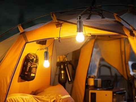 Lampka turystyczna pod namiot led żarówka biwakowa uchwyt wisząca 3 tryby Lampka turystyczna pod namiot led żarówka biwakowa uchwyt wisząca 3 tryby