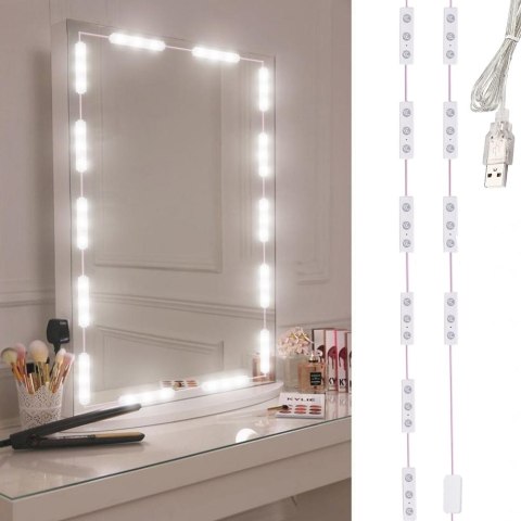 Lampki do lustra toaletki led zestaw makijaż 10 sztuk usb 3 barwy światła Lampki do lustra toaletki led zestaw makijaż 10 sztuk usb 3 barwy światła