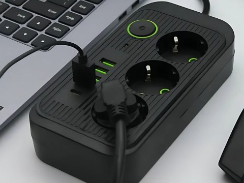 Przedłużacz listwa zasilająca sieciowa 3 gniazda 250v 2m 4x usb 1x ucb-c Przedłużacz listwa zasilająca sieciowa 3 gniazda 250v 2m 4x usb 1x ucb-c