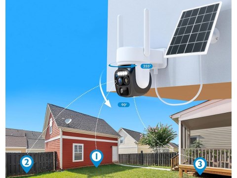 Kamera solarna wifi ip zewnętrzna obrotowa wifi zoom detektor ruchu ip66 Kamera solarna wifi ip zewnętrzna obrotowa wifi zoom detektor ruchu ip66