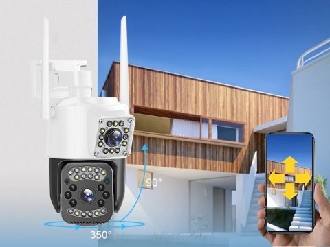 Kamera z dwoma obiektywami wifi zewnętrzna obrotowa detektor ruchu ip 4g Kamera z dwoma obiektywami wifi zewnętrzna obrotowa detektor ruchu ip 4g