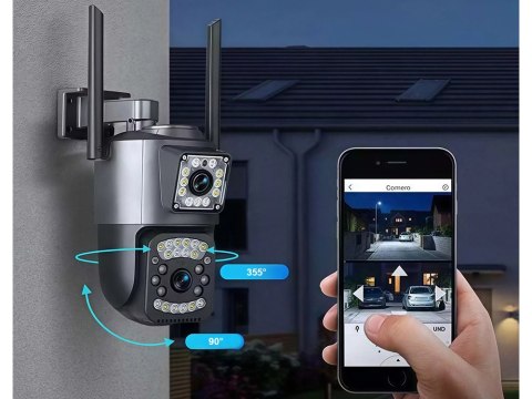 Kamera z dwoma obiektywami wifi zewnętrzna obrotowa detektor ruchu ip 4g Kamera z dwoma obiektywami wifi zewnętrzna obrotowa detektor ruchu ip 4g