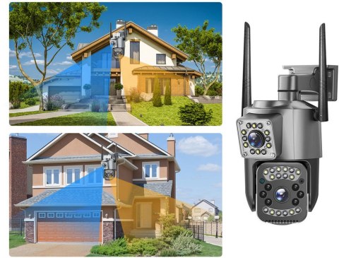 Kamera z dwoma obiektywami wifi zewnętrzna obrotowa detektor ruchu ip 4g Kamera z dwoma obiektywami wifi zewnętrzna obrotowa detektor ruchu ip 4g