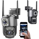 Kamera z dwoma obiektywami wifi zewnętrzna obrotowa wifi detektor ruchu ip