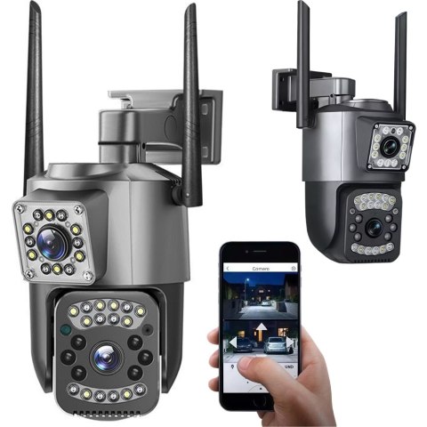 Kamera z dwoma obiektywami wifi zewnętrzna obrotowa wifi detektor ruchu ip Kamera z dwoma obiektywami wifi zewnętrzna obrotowa wifi detektor ruchu ip