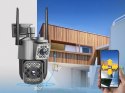 Kamera z dwoma obiektywami wifi zewnętrzna obrotowa wifi detektor ruchu ip