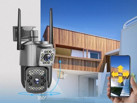 Kamera z dwoma obiektywami wifi zewnętrzna obrotowa wifi detektor ruchu ip Kamera z dwoma obiektywami wifi zewnętrzna obrotowa wifi detektor ruchu ip