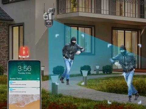 Kamera z dwoma obiektywami wifi zewnętrzna obrotowa wifi detektor ruchu ip Kamera z dwoma obiektywami wifi zewnętrzna obrotowa wifi detektor ruchu ip