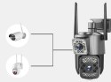 Kamera z dwoma obiektywami wifi zewnętrzna obrotowa wifi detektor ruchu ip