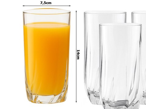 Komplet 6 szt szklanki do napojów zimnych proste wysokie do drinków 340 ml Komplet 6 szt szklanki do napojów zimnych proste wysokie do drinków 340 ml