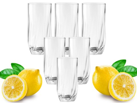 Komplet 6 szt szklanki do napojów zimnych proste wysokie do drinków 340 ml Komplet 6 szt szklanki do napojów zimnych proste wysokie do drinków 340 ml