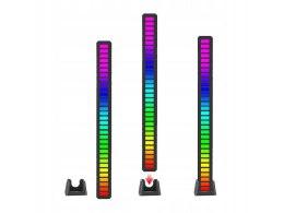 LAMPKA LED USB NA BIURKO REAKCJA NA DŹWIĘK MULTIKOLOR NEON RGB AKUMULATOR