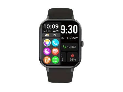 Smartwatch zegarek damski męski gumowy pasek sport bluetooth rozmowy czarny Smartwatch zegarek damski męski gumowy pasek sport bluetooth rozmowy czarny
