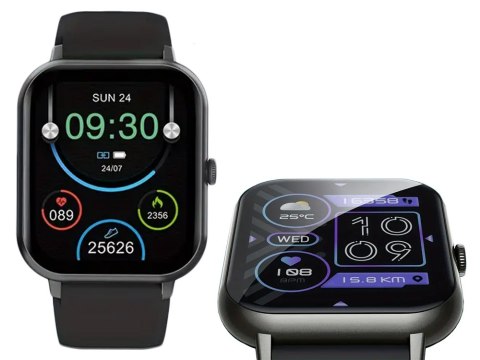 Smartwatch zegarek damski męski gumowy pasek sport bluetooth rozmowy czarny Smartwatch zegarek damski męski gumowy pasek sport bluetooth rozmowy czarny