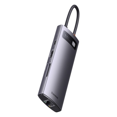 8W1 HUB ADAPTER STARJOY USB-C DO USB-C PD 3X USB-A HDMI RJ-45 SD TF SZARY 8W1 HUB ADAPTER STARJOY USB-C DO USB-C PD 3X USB-A HDMI RJ-45 SD TF SZARY
