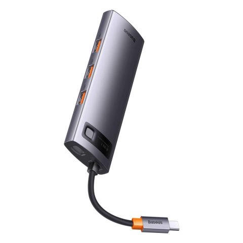 8W1 HUB ADAPTER STARJOY USB-C DO USB-C PD 3X USB-A HDMI RJ-45 SD TF SZARY 8W1 HUB ADAPTER STARJOY USB-C DO USB-C PD 3X USB-A HDMI RJ-45 SD TF SZARY