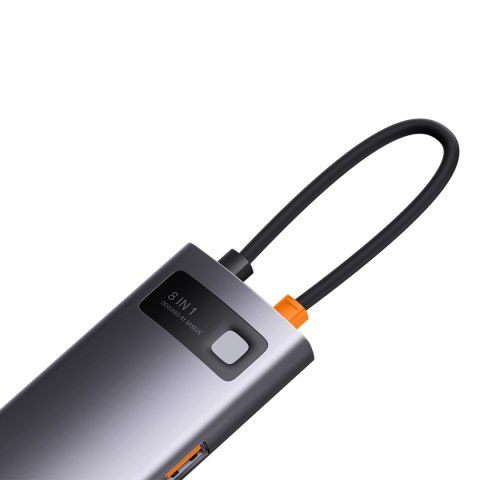 8W1 HUB ADAPTER STARJOY USB-C DO USB-C PD 3X USB-A HDMI RJ-45 SD TF SZARY 8W1 HUB ADAPTER STARJOY USB-C DO USB-C PD 3X USB-A HDMI RJ-45 SD TF SZARY