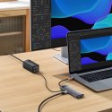 8W1 HUB ADAPTER STARJOY USB-C DO USB-C PD 3X USB-A HDMI RJ-45 SD TF SZARY