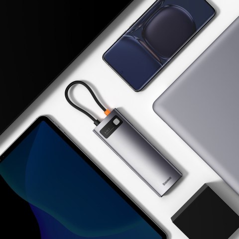 8W1 HUB ADAPTER STARJOY USB-C DO USB-C PD 3X USB-A HDMI RJ-45 SD TF SZARY 8W1 HUB ADAPTER STARJOY USB-C DO USB-C PD 3X USB-A HDMI RJ-45 SD TF SZARY