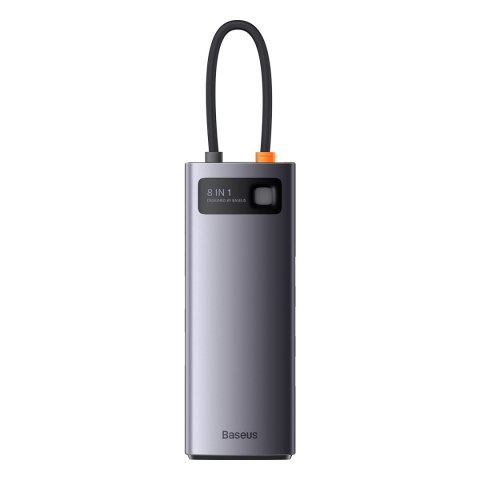 8W1 HUB ADAPTER STARJOY USB-C DO USB-C PD 3X USB-A HDMI RJ-45 SD TF SZARY 8W1 HUB ADAPTER STARJOY USB-C DO USB-C PD 3X USB-A HDMI RJ-45 SD TF SZARY