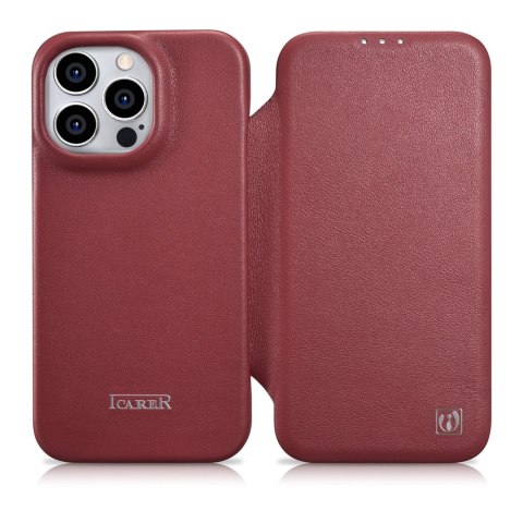 SKÓRZANE ETUI IPHONE 14 PRO MAX Z KLAPKĄ MAGNETYCZNE MAGSAFE CE PREMIUM LEATHER BORDOWY SKÓRZANE ETUI IPHONE 14 PRO MAX Z KLAPKĄ MAGNETYCZNE MAGSAFE CE PREMIUM LEATHER BORDOWY