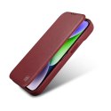 SKÓRZANE ETUI IPHONE 14 PRO MAX Z KLAPKĄ MAGNETYCZNE MAGSAFE CE PREMIUM LEATHER BORDOWY