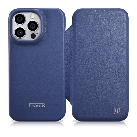 SKÓRZANE ETUI IPHONE 14 PRO MAX Z KLAPKĄ MAGNETYCZNE MAGSAFE CE PREMIUM LEATHER NIEBIESKI SKÓRZANE ETUI IPHONE 14 PRO MAX Z KLAPKĄ MAGNETYCZNE MAGSAFE CE PREMIUM LEATHER NIEBIESKI