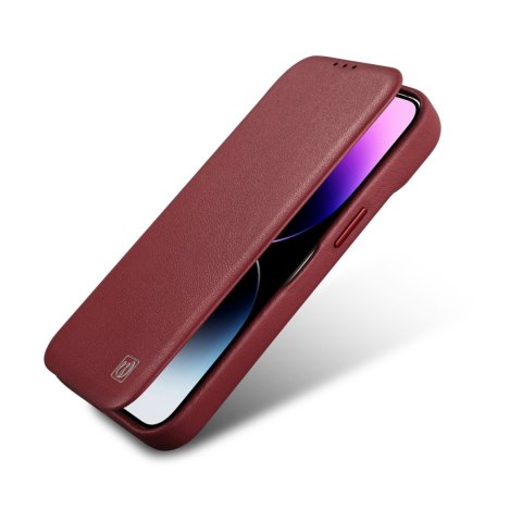 SKÓRZANE ETUI IPHONE 14 Z KLAPKĄ MAGNETYCZNE MAGSAFE CE PREMIUM LEATHER BORDOWY SKÓRZANE ETUI IPHONE 14 Z KLAPKĄ MAGNETYCZNE MAGSAFE CE PREMIUM LEATHER BORDOWY