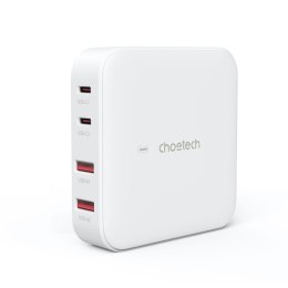 MOCNA ŁADOWARKA SIECIOWA GAN 100W 2X USB-A 2X USB-C BIAŁA