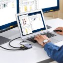 PRZEJŚCIÓWKA ADAPTER USB - HDMI + VGA SZARA