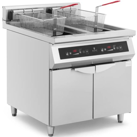 FRYTOWNICA INDUKCYJNA PODWÓJNA Z SZAFKĄ 2 X 30 L 60-190 C 380 V 20000 W FRYTOWNICA INDUKCYJNA PODWÓJNA Z SZAFKĄ 2 X 30 L 60-190 C 380 V 20000 W