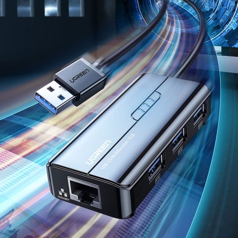 HUB ADAPTER SIECIOWY USB-A - RJ45 1000 MBPS / 3X USB 3.0 CZARNY HUB ADAPTER SIECIOWY USB-A - RJ45 1000 MBPS / 3X USB 3.0 CZARNY