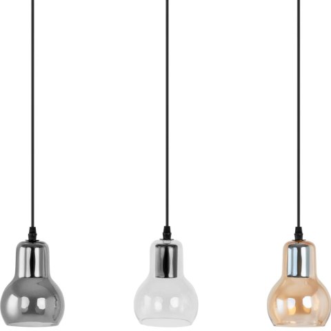 LAMPA SUFITOWA NOWOCZESNA 3 PUNKTOWA E27 - SZKLANE DZWONKI LAMPA SUFITOWA NOWOCZESNA 3 PUNKTOWA E27 - SZKLANE DZWONKI