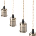 LAMPA SUFITOWA WISZĄCA LOFT 6 PUNKTOWA E27 - DREWNIANA BELKA
