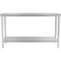 STÓŁ BLAT ROBOCZY CENTRALNY STALOWY Z PÓŁKĄ 150 X 60 CM DO 230 KG