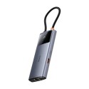6W1 HUB ADAPTER USB-C DO USB-A / USB-C / PD / HDMI / RJ-45 CZARNY