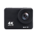 KAMERA SPORTOWA 4K FULL HD WI-FI 16MPX WODOODPORNA SZEROKOKĄTNA + AKCESORIA CZARNA