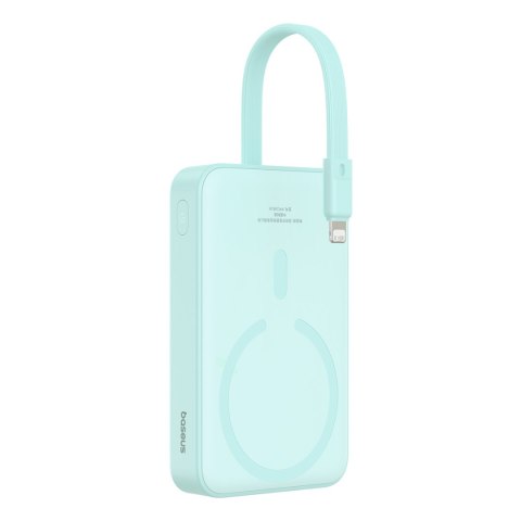 MINI POWERBANK MAGSAFE 10000MAH 20W Z KABLEM LIGHTNING DO IPHONE 0.3M NIEBIESKI MINI POWERBANK MAGSAFE 10000MAH 20W Z KABLEM LIGHTNING DO IPHONE 0.3M NIEBIESKI