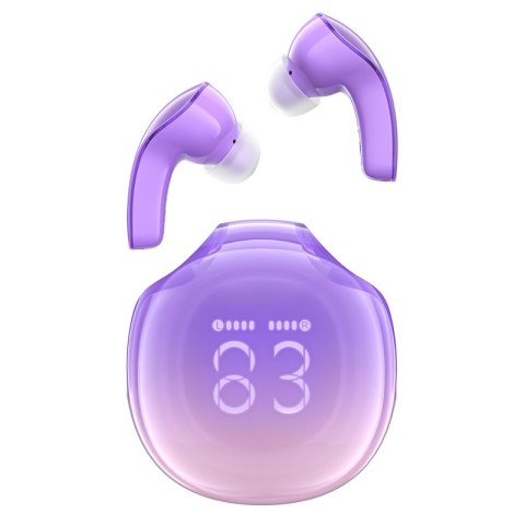 SŁUCHAWKI BEZPRZEWODOWE T9 BLUETOOTH 5.3 DOUSZNE USB-C FIOLETOWE SŁUCHAWKI BEZPRZEWODOWE T9 BLUETOOTH 5.3 DOUSZNE USB-C FIOLETOWE