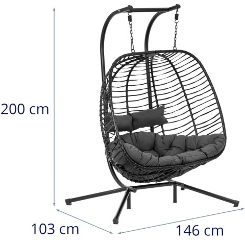 FOTEL KOSZ WISZĄCY OGRODOWY HUŚTAWKA DWUOSOBOWA DO 200 KG FOTEL KOSZ WISZĄCY OGRODOWY HUŚTAWKA DWUOSOBOWA DO 200 KG
