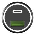 ŁADOWARKA SAMOCHODOWA 1XUSB-C 1XUSB-A 45W PD QC CZARNA