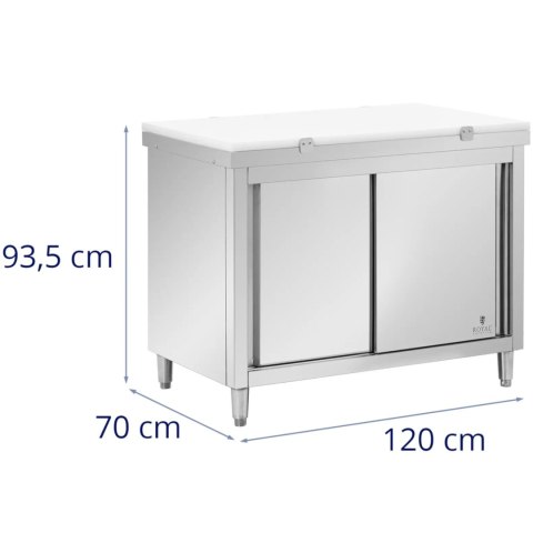 SZAFKA GASTRONOMICZNA WOLNOSTOJĄCA Z DESKĄ DO KROJENIA STAL 120 X 70 CM SZAFKA GASTRONOMICZNA WOLNOSTOJĄCA Z DESKĄ DO KROJENIA STAL 120 X 70 CM