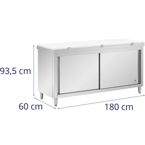 SZAFKA GASTRONOMICZNA WOLNOSTOJĄCA Z DESKĄ DO KROJENIA STAL 180 X 60 CM SZAFKA GASTRONOMICZNA WOLNOSTOJĄCA Z DESKĄ DO KROJENIA STAL 180 X 60 CM