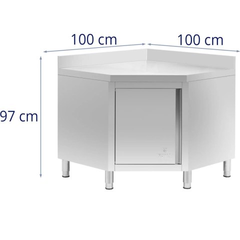 SZAFA GASTRONOMICZNA NAROŻNA Z RANTEM STAL 100 X 100 X 97 CM SZAFA GASTRONOMICZNA NAROŻNA Z RANTEM STAL 100 X 100 X 97 CM
