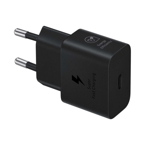 ŁADOWARKA SIECIOWA SAMSUNG GAN 25W SFC Z KABLEM USB-C CZARNA ŁADOWARKA SIECIOWA SAMSUNG GAN 25W SFC Z KABLEM USB-C CZARNA